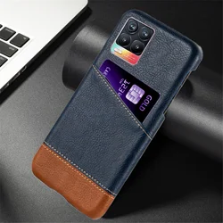 Luxury Case For Realme 8 RMX3085 Cover Card Slot Holder Mixed Splice PU Leather Cover For OPPO Realme 8 6.4