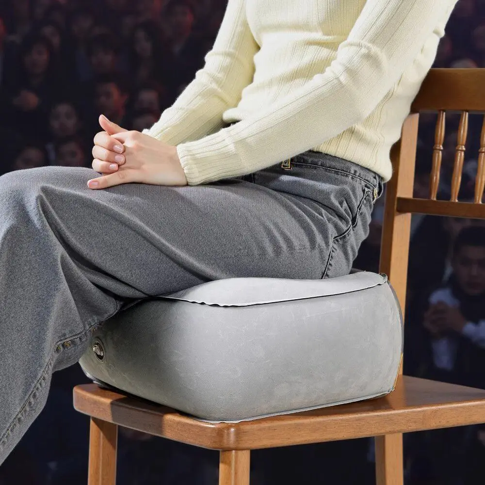 Press-to-Inflate Inflatable Booster Seat Foldable Waterproof Portable Foot Rest Leg Up Support Breathable