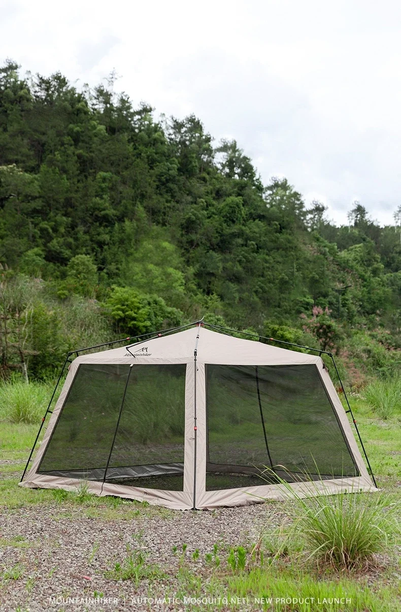 MOUNTAINHIKER 6-15 P Outdoor Camping Moskitonetz Automatisches Zelt Wasserdicht Silber Kleber Anti-Ultraviolett Strand Picknick Markise – Detail 15