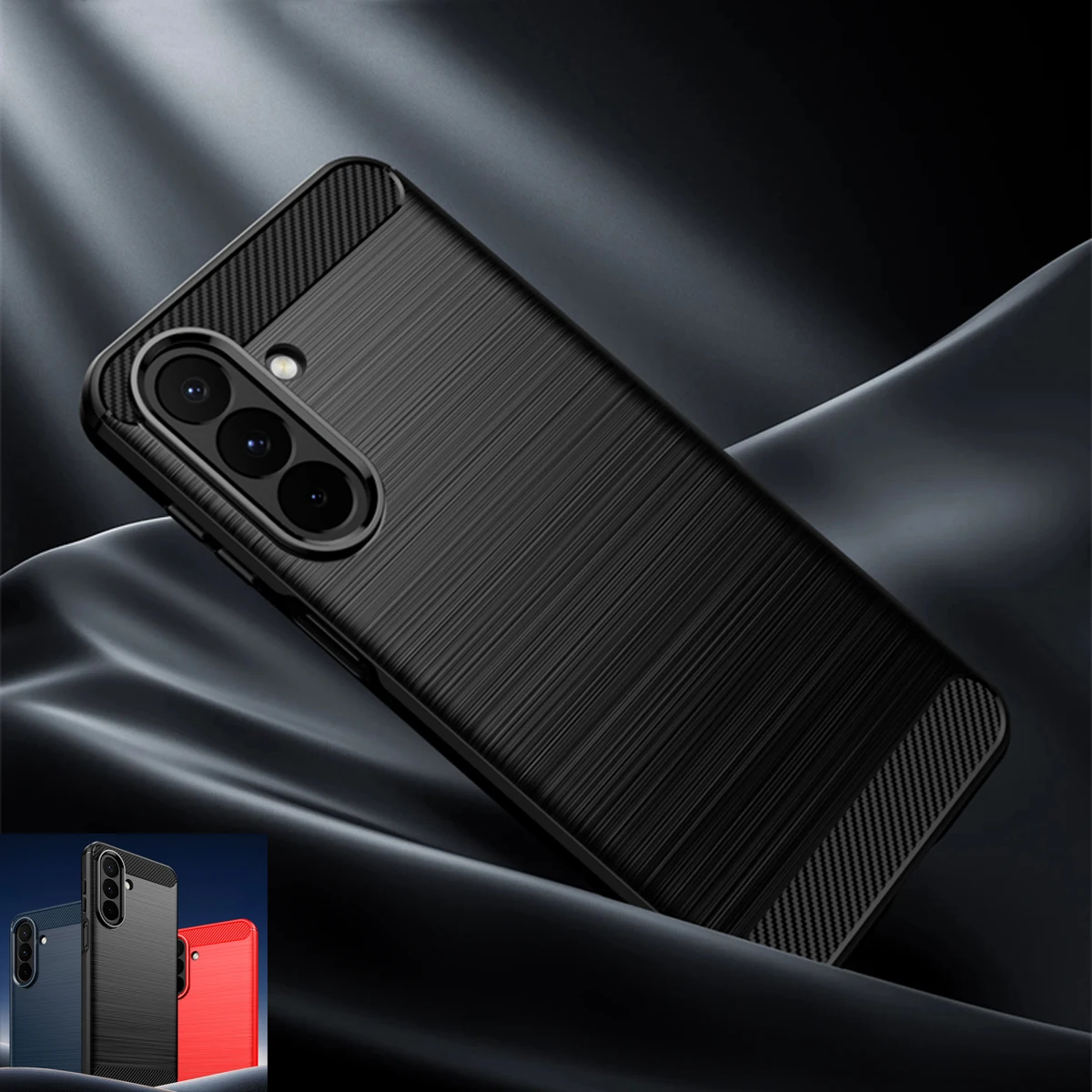 For Samsung Galaxy A27 Case Carbon Fiber Phone Protector Cover Samsung A27 Case Rubber Shockproof TPU Case Galaxy A27 Cover