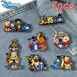 Disney Winnie The Pooh Enamel Pins Pooh Bear Piglet Tigger Cartoon Metal Brooch Badge for Women Fashion Pin Jewelry Accessory