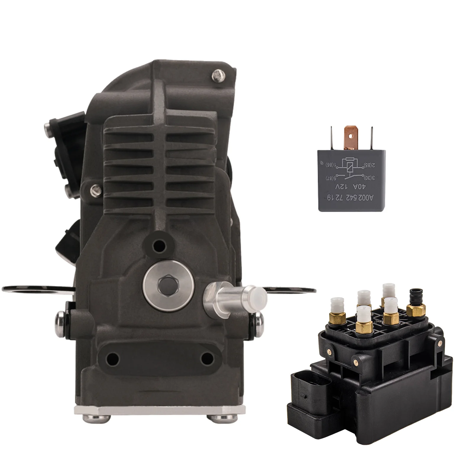 Air Suspension Compressor Pump w/ Valve Block & Relay For Mercedes S550 S63 S65Shock Absorber Parts