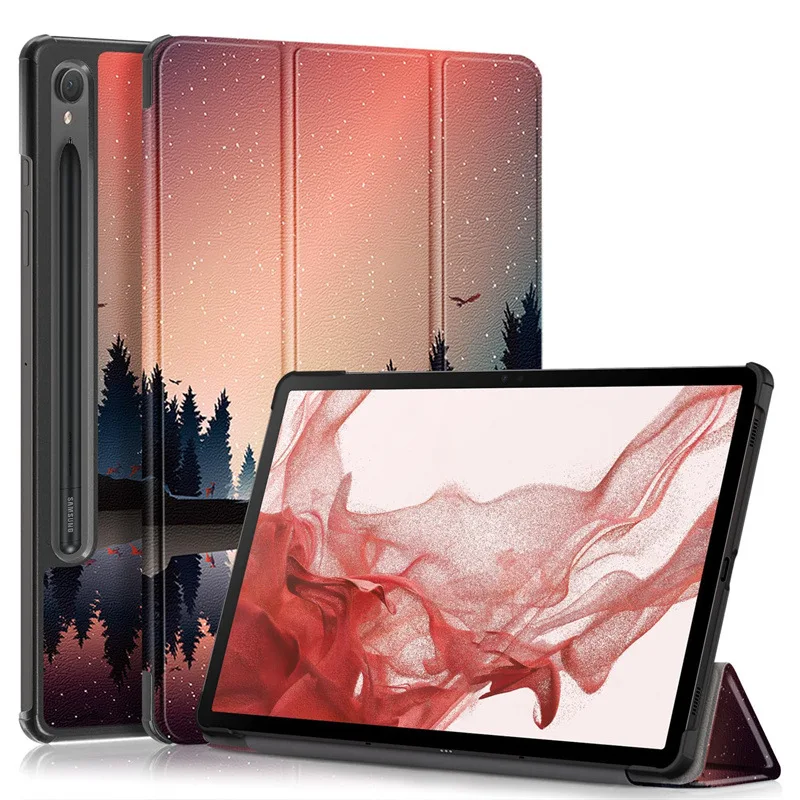 Für Samsung Galaxy Tab S10 FE Plus S9 FE Hülle Dreifach Faltbarer Ständer Mehrfarbige Stoßfeste Tablet-Schutzhülle – Detail 9