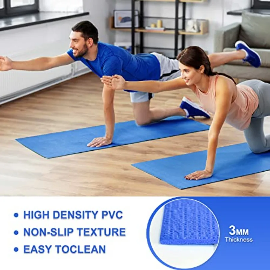 16 Pack 3 mm Thick NonSlip Yoga Mat for Women and Men Ideal for Gym Home Workout Yoga Pilates Fitness Training Indoor Exercise