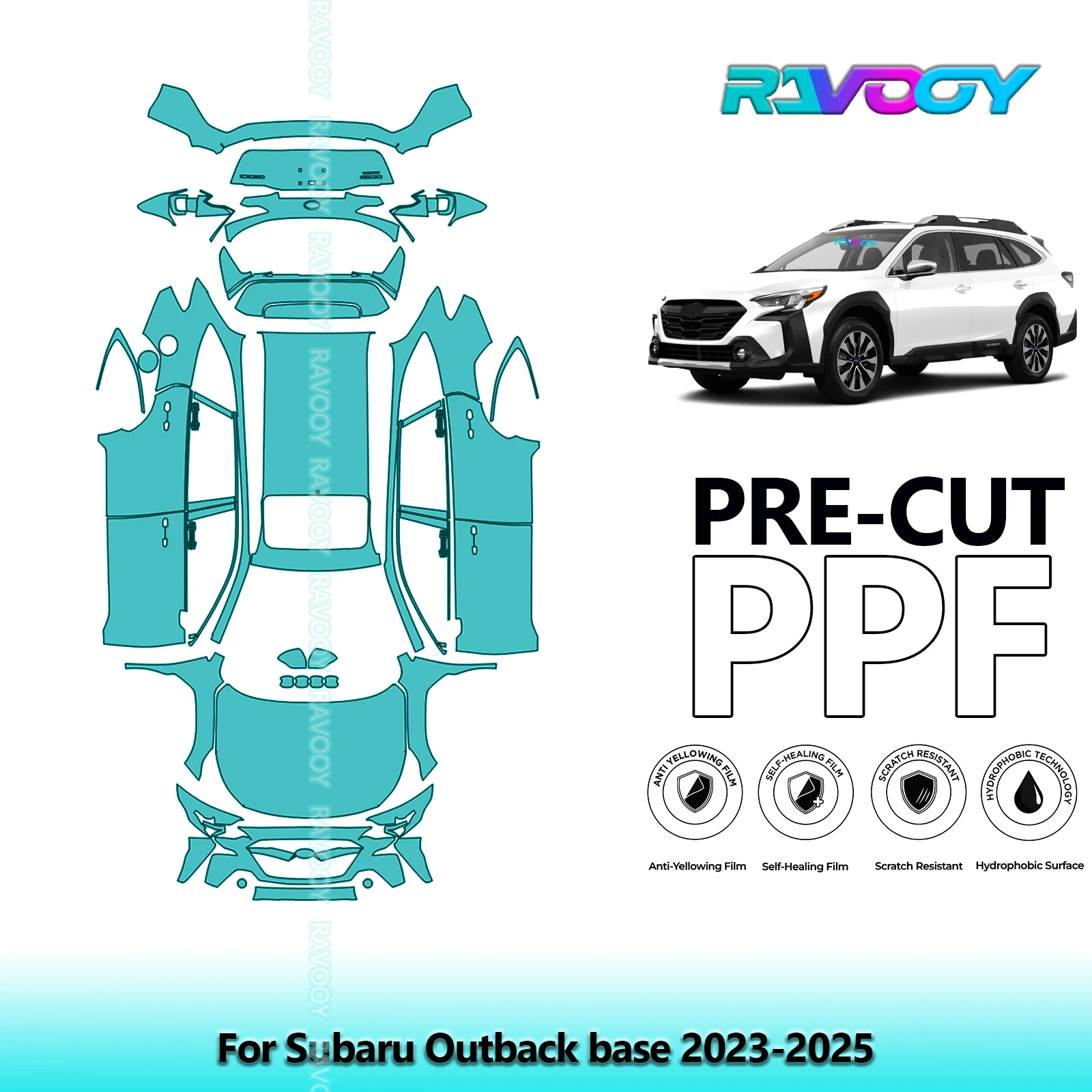 

8.5Mil Precut PPF Paint Protection Film Full Vehicle Clear Bra For Subaru Outback base 2023-2025