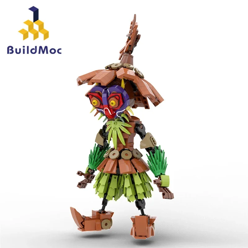 BuildMoc Breath of The Wild Master Sword Skull Kid Building Blocks Set BOTW Hyrule Eldritch Trickster Toys For Children Kid Gift