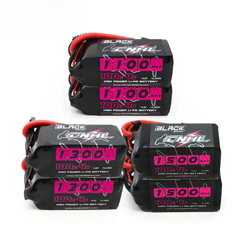 2PCS  4S 14.8V Lipo Battery 1100mAh 1300mAh 1500mAh 100C with XT60 Plug for FPV Airplane Drone Quadcopter Helicopter Hobby