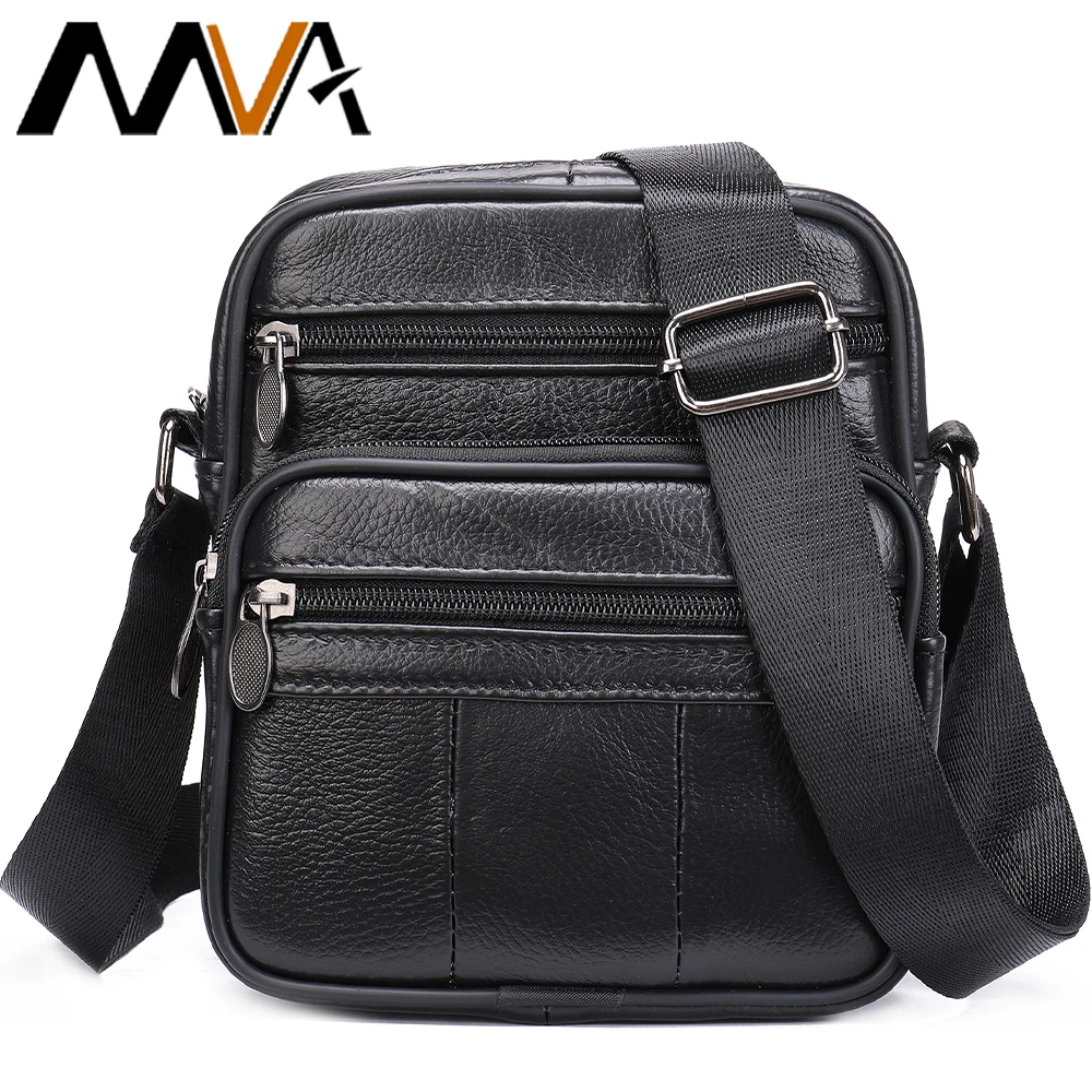 Mva bolsas masculinas de couro genuíno ombro/crossbody sacos para homens mensageiro bolsa de couro masculino casual novo em bandolera hombre