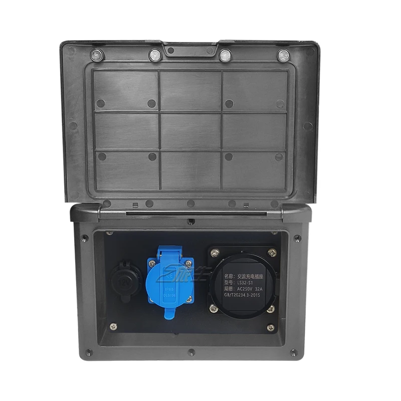 مقبس البندقية 16A واجهة التيار الكهربائي، شحن بطيء، مقبس 7 فتحات