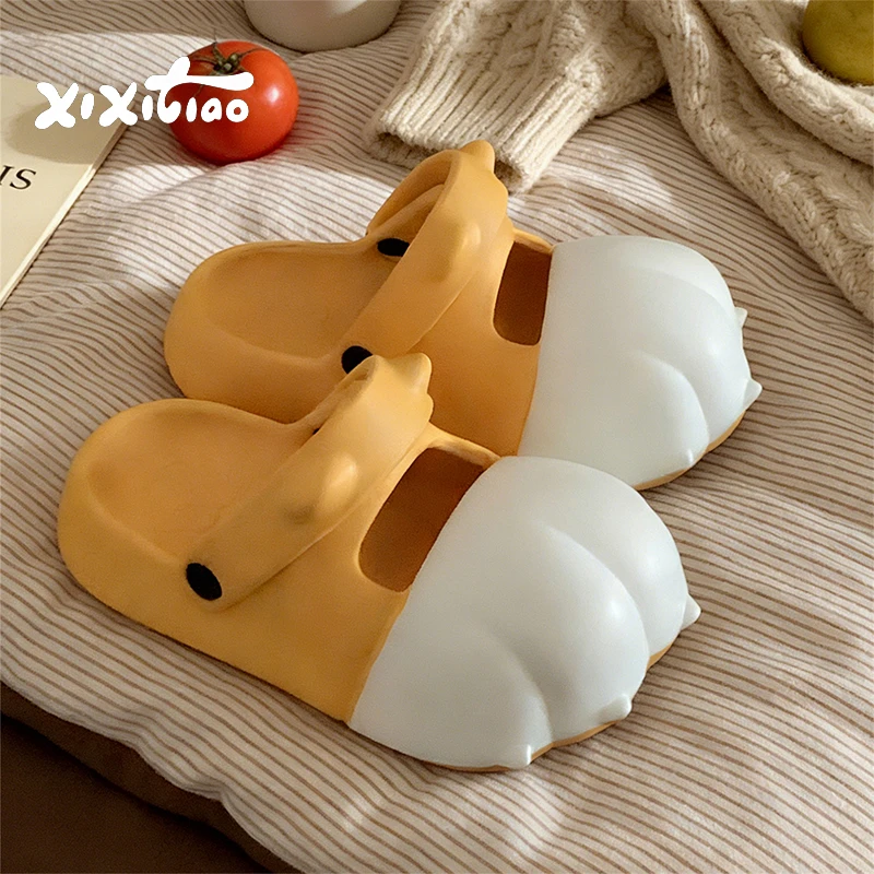XIXITIAO NEW Platform Cat Paw Sandals for Women Fashion Soft EVA Cute Color Blocking Closed Toe Slippers Summer Outdoor Footwear