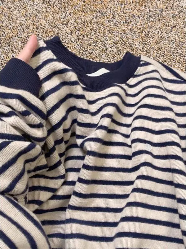 

plus Size 300 Pou Retro Striped round Ne Sweatirt ex Loose Long Sve Base irt Trendy Top for Men And Women