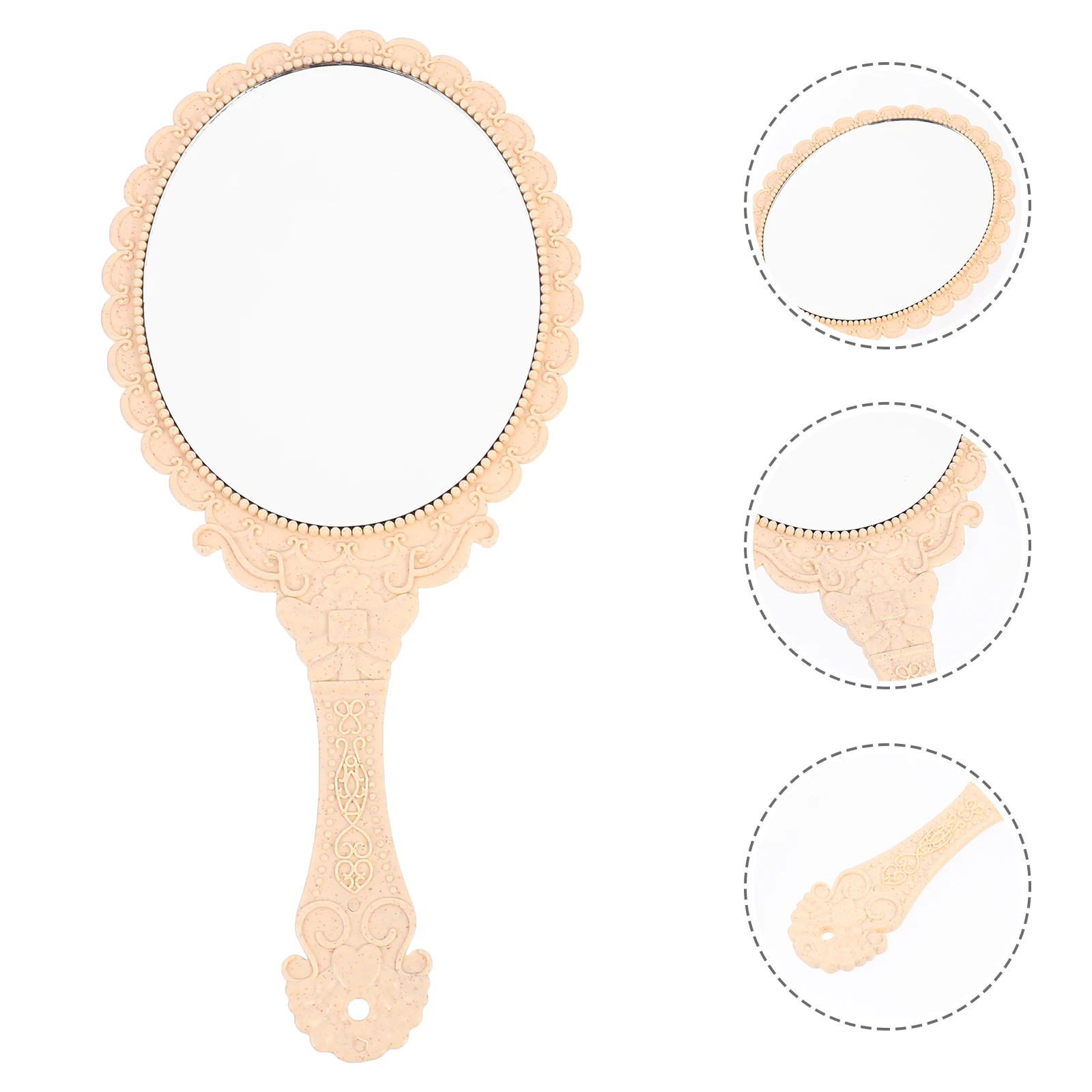 กระจกพกพาแบบมือถือ 2 ชิ้น สำหรับเดินทาง แต่งหน้า ขนาดกะทัดรัด สไตล์เรโทร น้ำหนักเบา สำหรับผู้หญิง ใช้ในชีวิตประจำวัน ของขวัญ กระจกแต่งหน้า