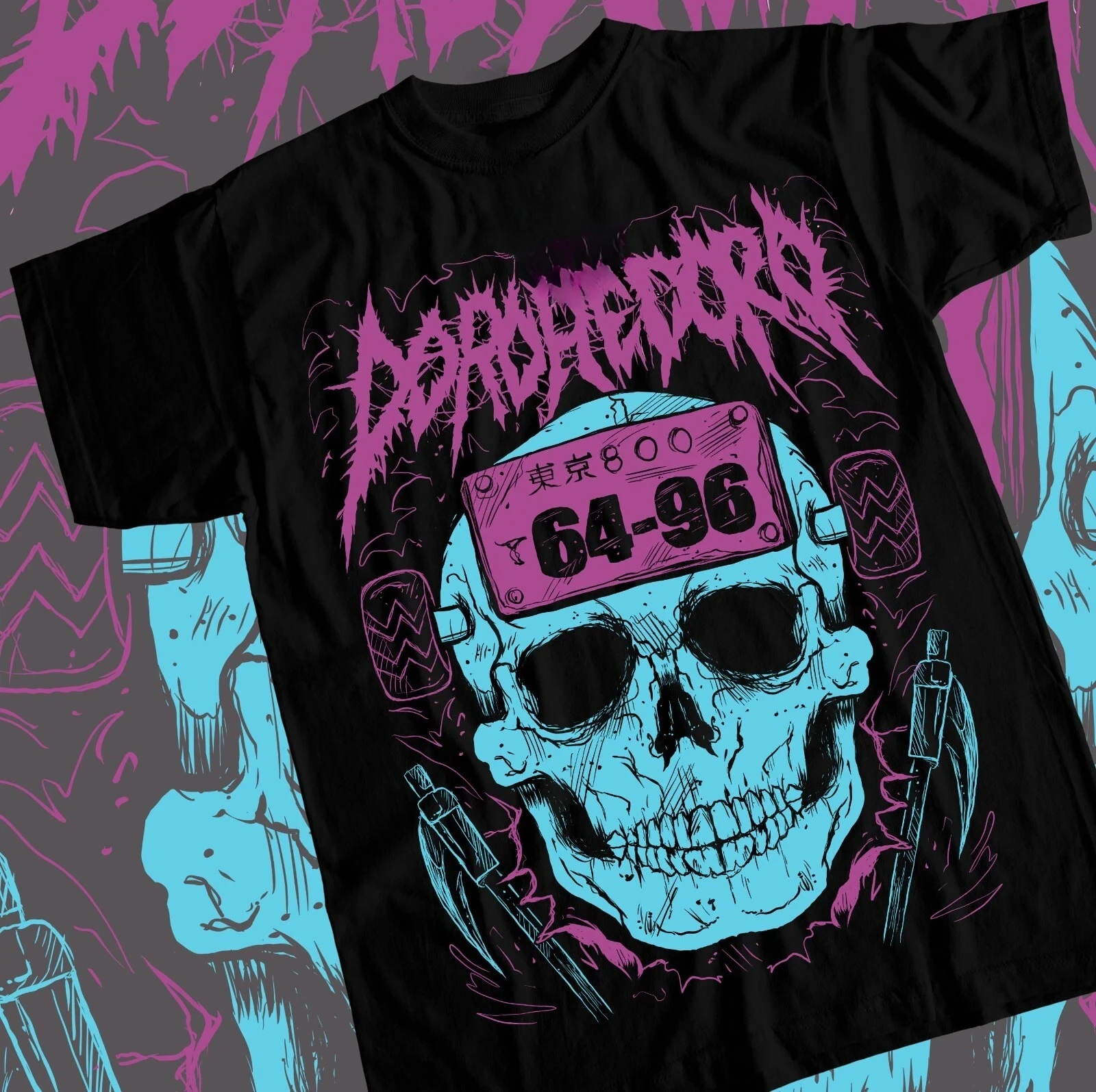 Camiseta Dorohedoro Ebisu 2026 - Camiseta Negra de Anime de Terror Noi Kaiman Nikaido, Camiseta de Manga Corta con Cuello Redondo para Hombre