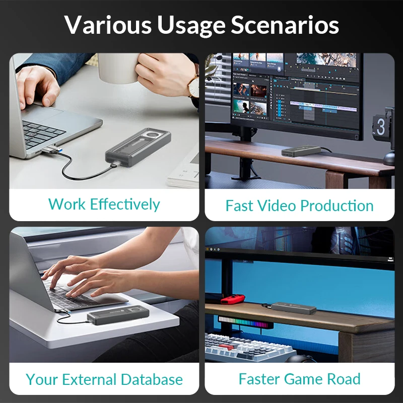 حافظة Yottamaster USB4 M.2 NVMe SSD 8 تيرابايت من النوع C 40 جيجابت في الثانية حاوية القرص الصلب المتوافقة مع Thunderbolt 3/4 أداة NVMe PCIE مجانية