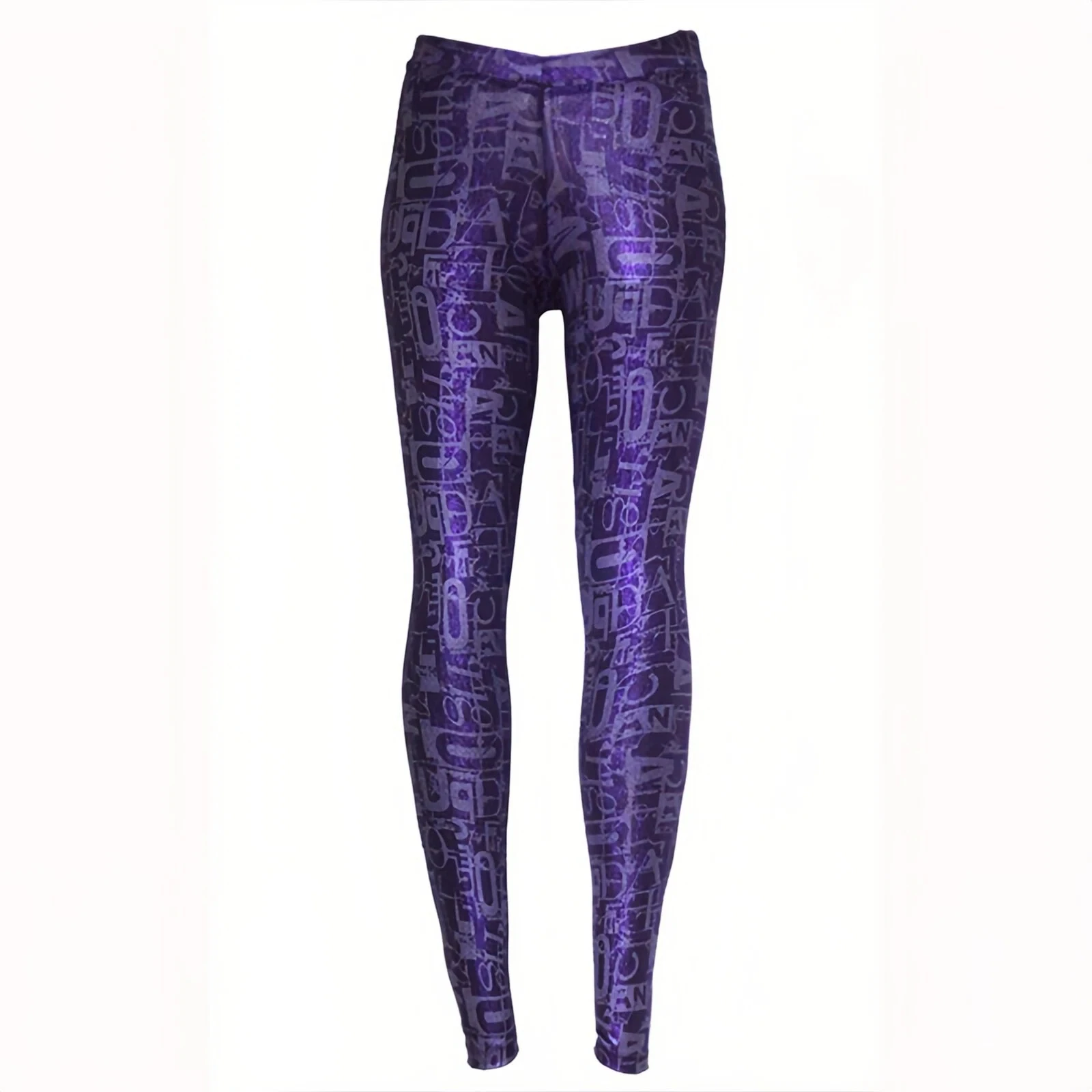 Damen Glänzende Metallic-Sportleggings Leuchtende Bleistifthose Fitness-Mode Jeggings Bonbonfarbene Hosen – Detail 4