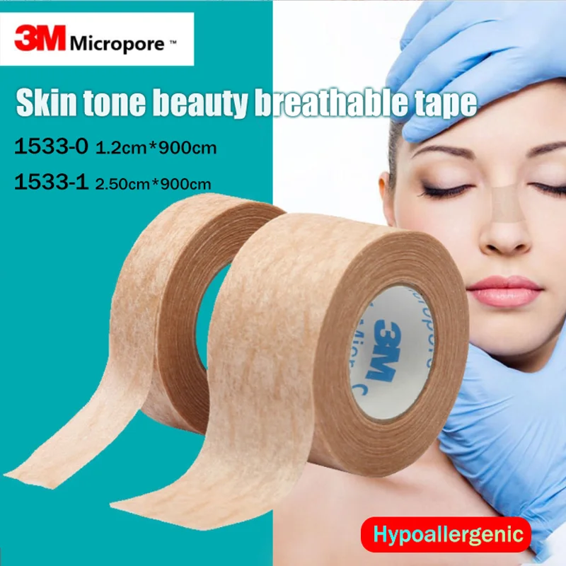 

Micropore Korea Medical Tape Meat Skin Color Hypoallergenic Microporous Breathable Double EyelApprication anti-allergy tape 1533