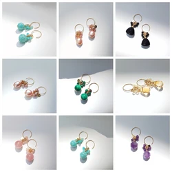Lii Ji Natural Gemstone American 14K Gold Filled Earrings Handmade Jewelry