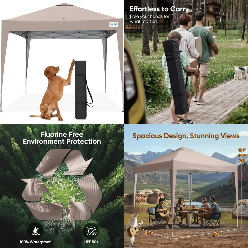 

Instant 10x10 Pop-Up Canopy Tent, 1 Person Portable Gazebo, Waterproof & UV Protected, Ideal for Outdoor Events