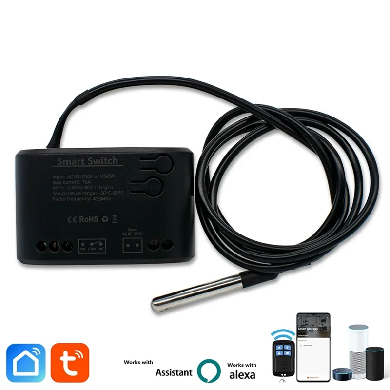 A93P Smart Switch Tuya Wifi Interruptor de temperatura inteligente Interruptor inteligente com sensor de termostato