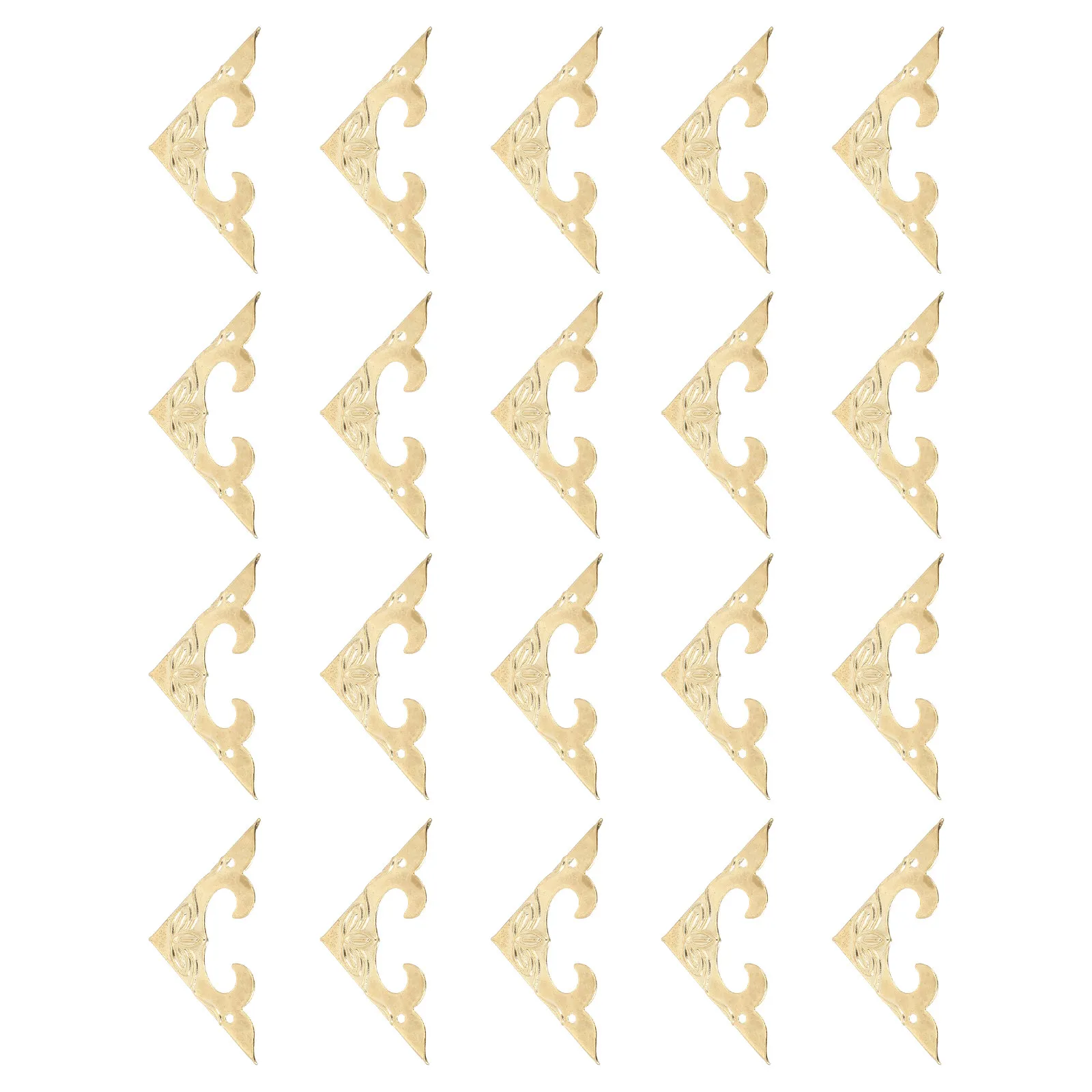 20Pcs Vintage Zinc Alloy Corner Protectors 3Cm Triple-Side Heavy-Duty Metal Corner Guards for Wood Boxes Cabinets Furniture