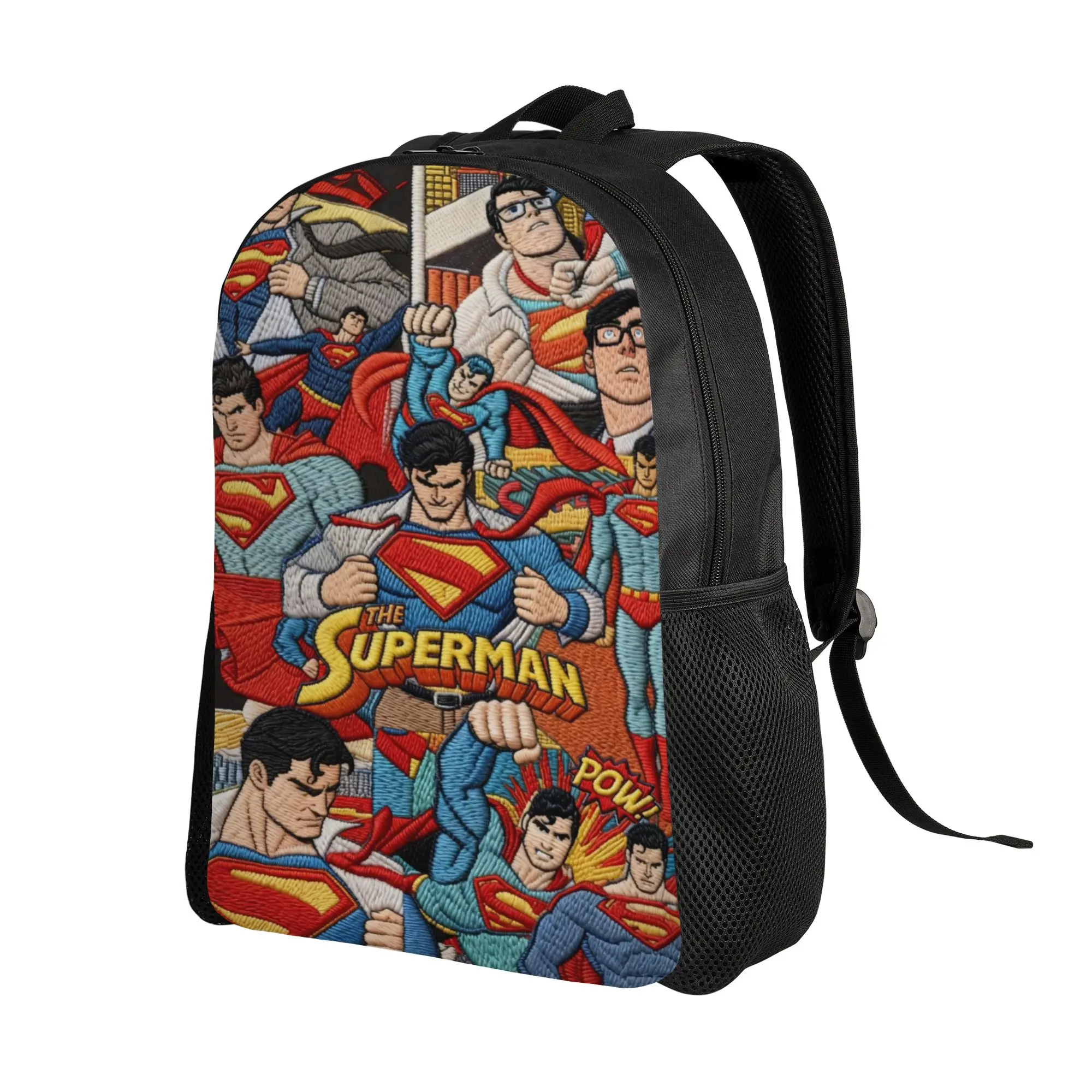 Handbag Back to school season Crowd Multi‑Version Superman Comic Collage  Portable Backpack
