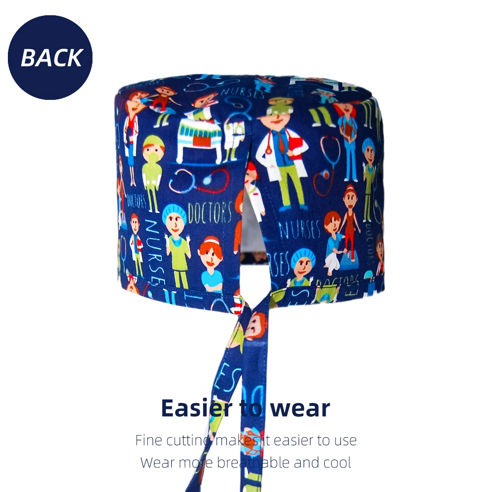 امرأة رجل طبيب العظام قبعة جراحية 100% القطن جراحة العظام التشغيل التمريض جراحة القبعات التخدير الجراح الطبي فرك قبعات #5