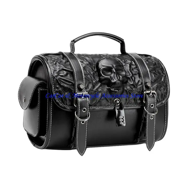 

G5AD Edgy Skull Motorbike Saddlebag Synthetic Leather Tool Featuring Gothic & Spacious Interior for Bikes