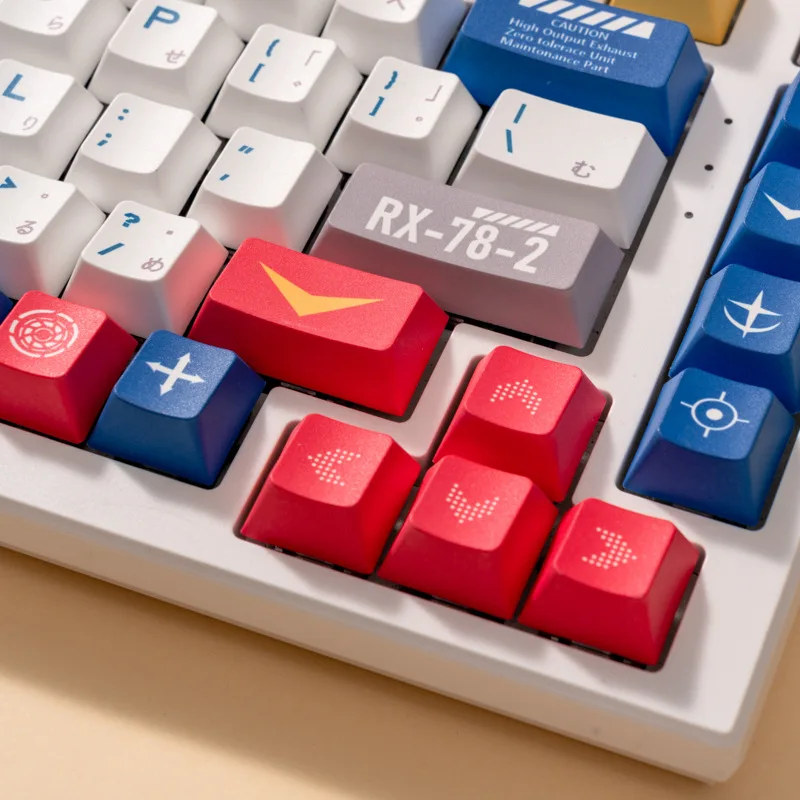 Japanese Motorized Warrior Keycaps PBT 5-sided Heat-sublimation Cherry Profile Keycaps for MX Switch Gaming Mechanical Keyboard