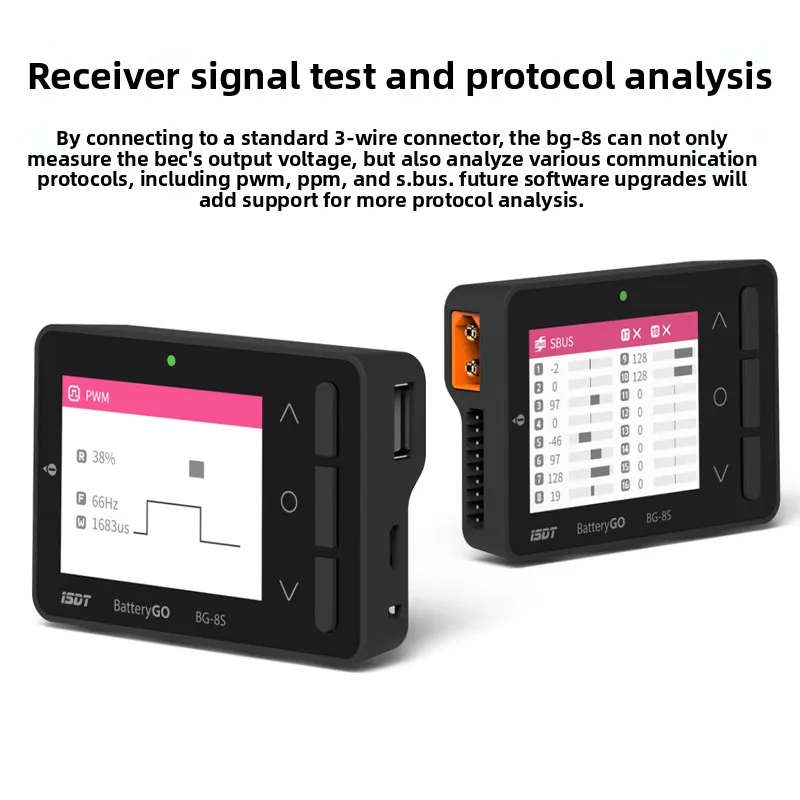 ISDT BG-8S BatteryGO Smart Monitor, 8S LiPo Voltage Tester with Discharge Function for RC Power