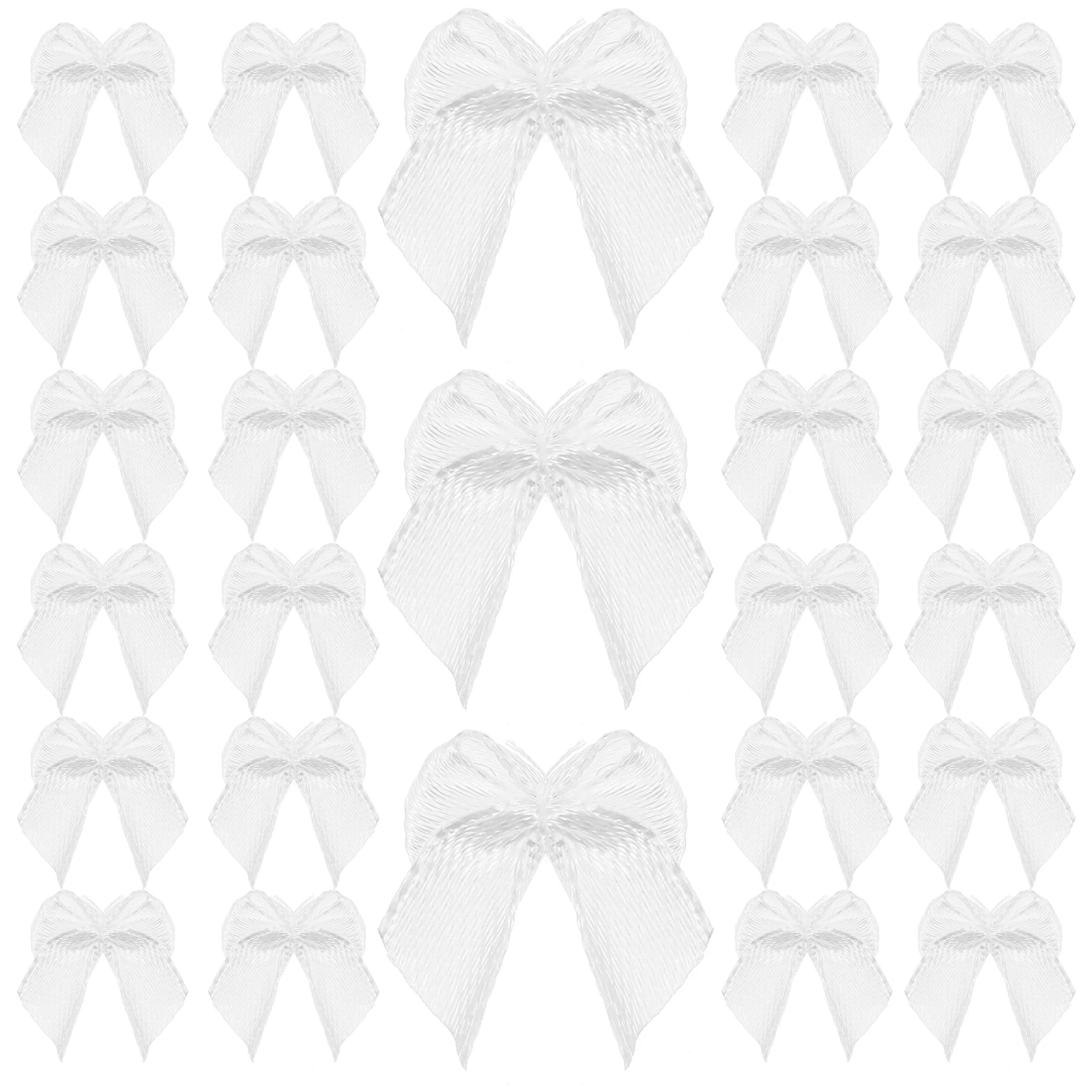 

100pcs Ribbon Bow Accessories Satin Craft Materials Gift Wrapping Supplies Hair Bows Decorations DIY Wreath Ornaments Party