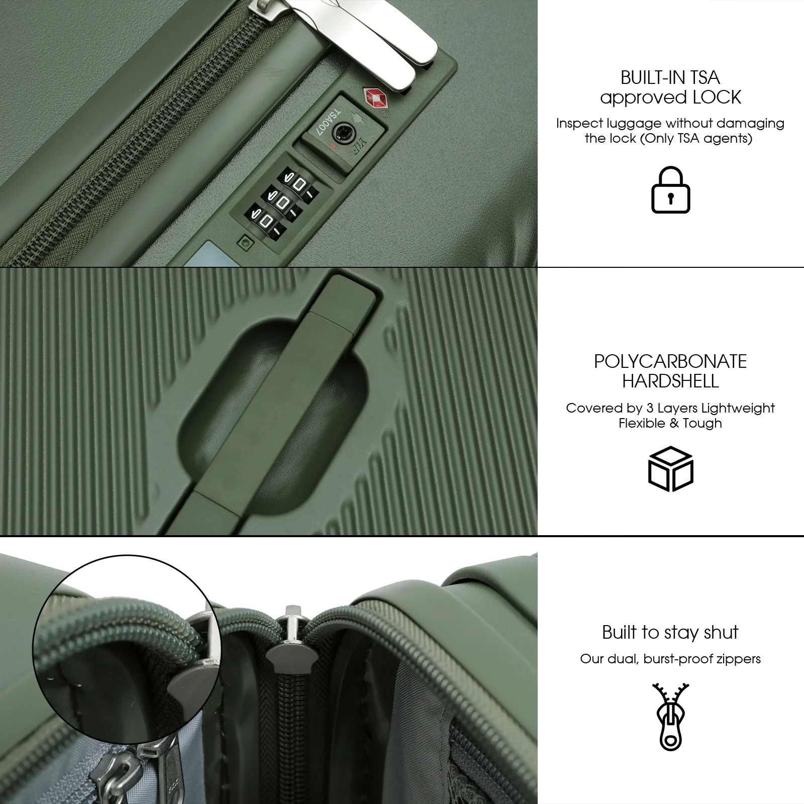 LIGHTGO Ultralight PC Carry On Suitcase 20 26 28 Inch Expansion TSA Lock Luggage w/ 8 Silent Wheels, YKK Zipper, Cup Holder