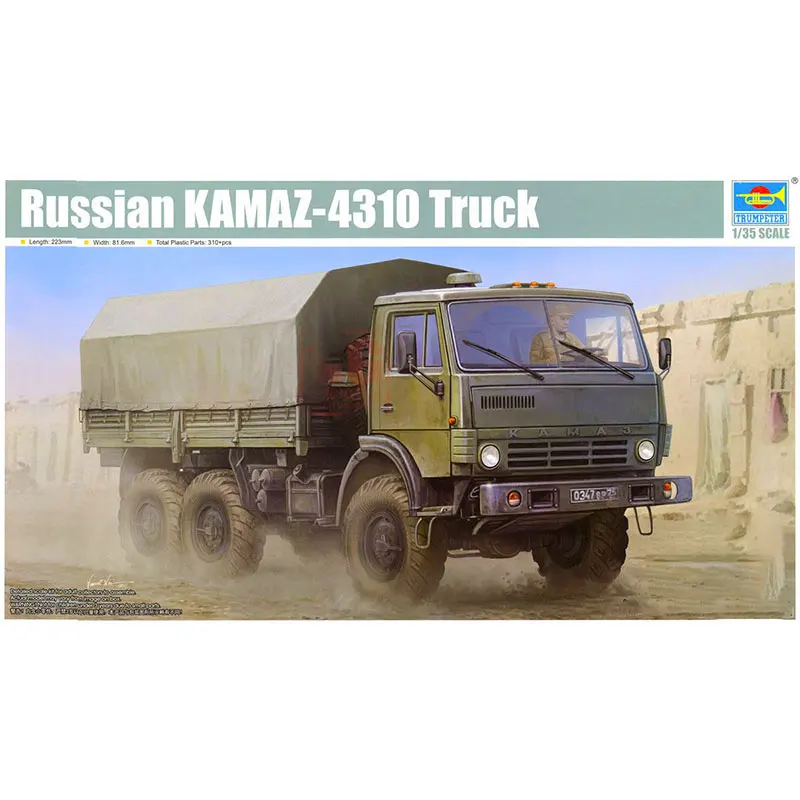 Trumpeter Plastic Military Assembled Model Kit 01034 Russian KAMAZ-4310 Truck 1/35