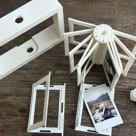 Rotatable Photo Frame Soild Idol Picture Frame Display Stand Desk Accessorie Kpop Photocard Holder Room Desktop Decoration