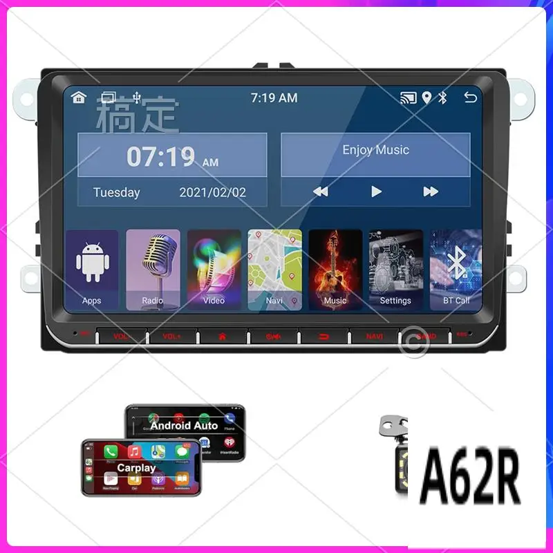 

R2-Android Мультимедийный плеер 2Din 9-дюймовый автомобильный радиоприемник для VW Golf 5 6 Passat B6 Jetta MK5 MK6 Поддержка Carplay Android Auto
