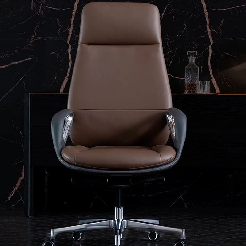 Leather Executive Office Chair Support Armrest Modern Recliner Chair Bedroom Designer Modern Chaise De Bureaux Salon Furniture