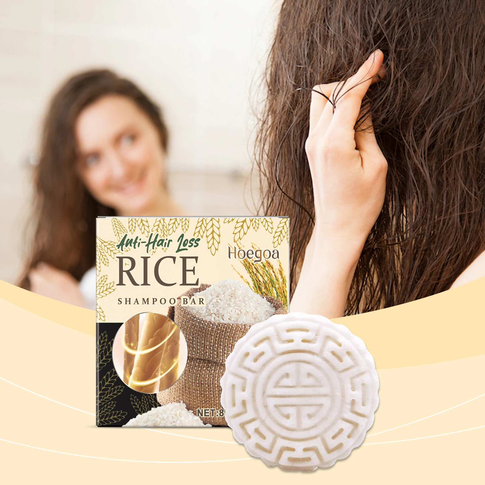 Rice Water Shampoo Bar Soap For Hair Growth Improve Volume Reduce Breakage Anti Hair Loss Shampoo Soft Smooth Hair Care Products