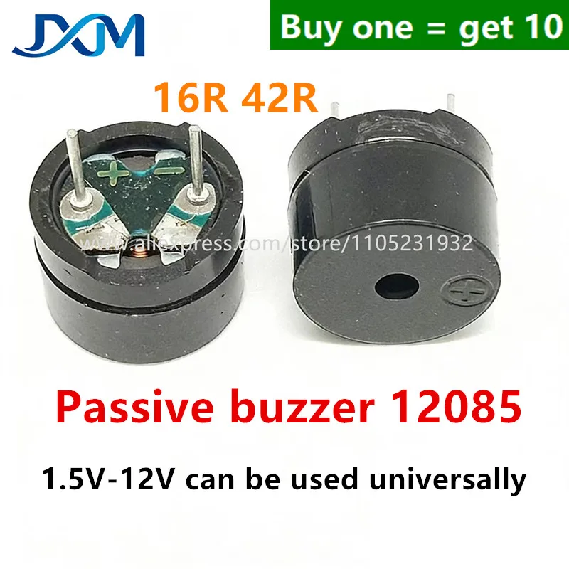 10pcs/lot Passive Buzzer 12085 16R 42R 12MM*8.5MM Resistance 3V 5V 9V 12V Electronic Component for DIY Projects