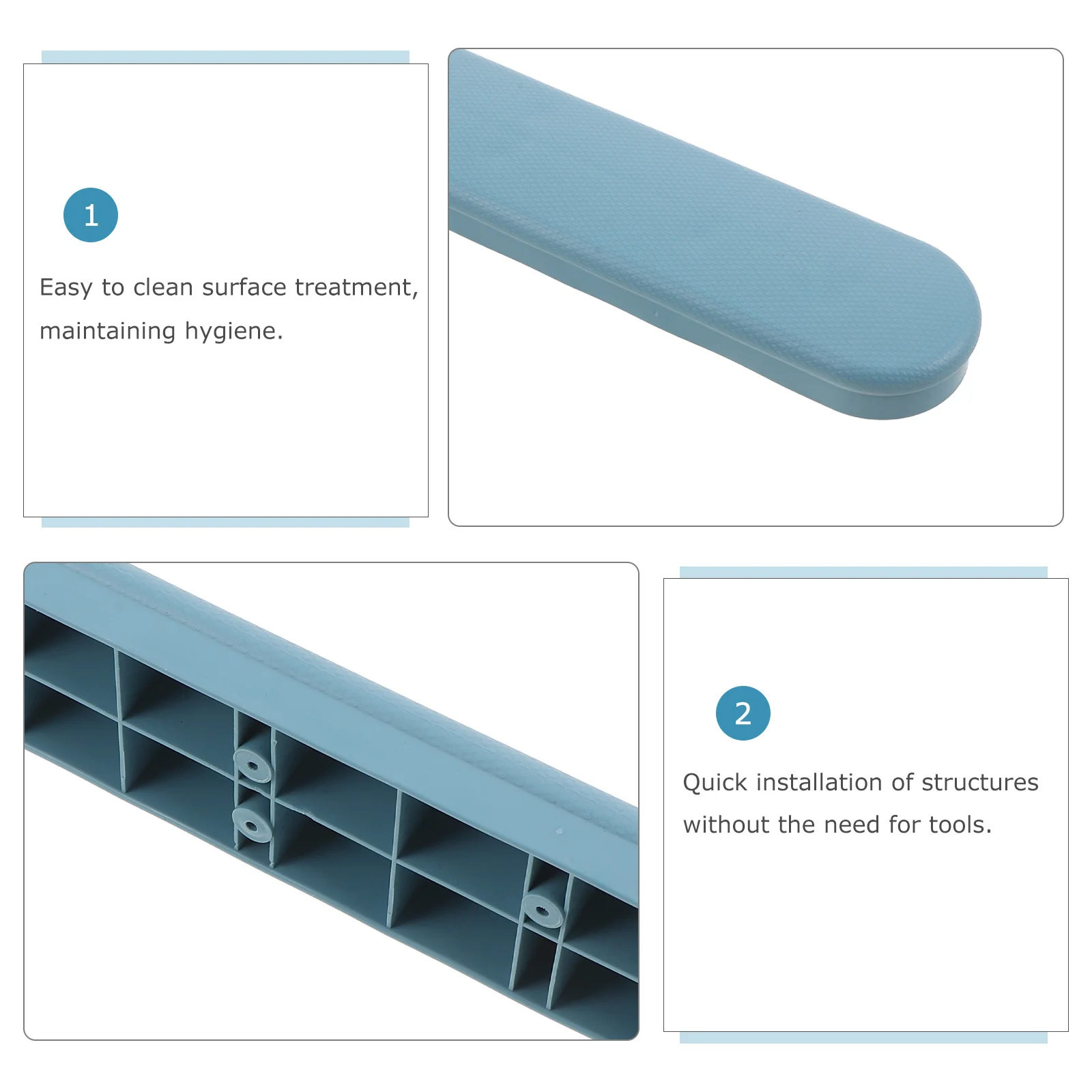 3Pair Plastic Commode Chair Arm Pads Replacement Non Slip Bedside Toilet Chair Armrest Caps Durable Folding Support For Elderly