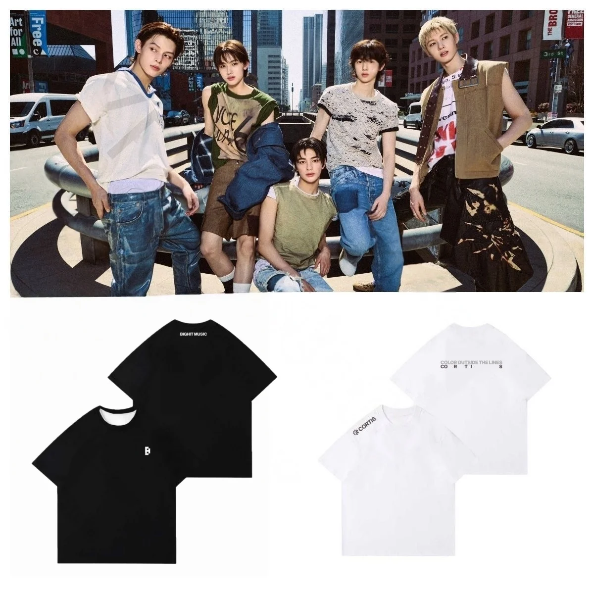 

K-pop CORTIS T-Shirt Album COLOR OUTSIDE THE LINES T-shirt Fashion Letter Print Tshirt Men Women Short Sleeve Tee Tops