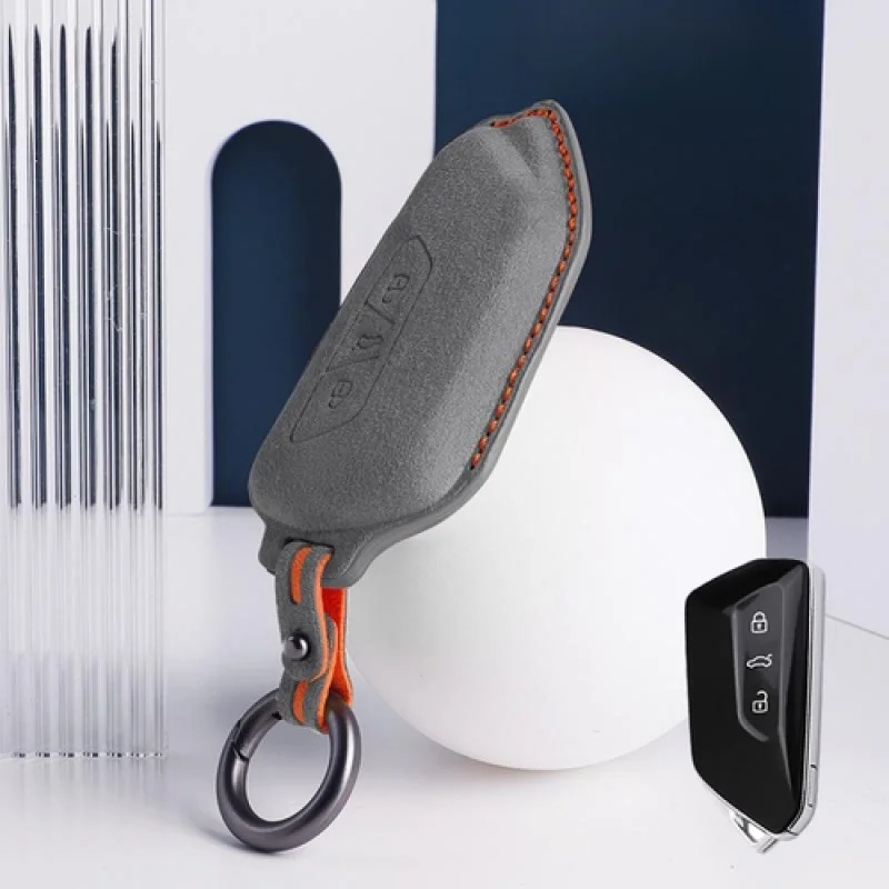 A + جلد الغزال سيارة مفتاح بعيد فوب غطاء لشركة فولكس فاجن جولف 8 MK Teramon ID.3 ID.4 #6