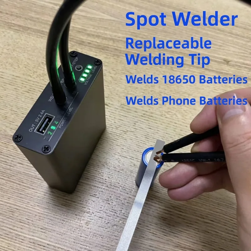 Portable Spot Welder 18650 Battery, 800A 10 Gears Adjustable with USB Power Bank, DIY Nickel Strip Battery Pack Welder