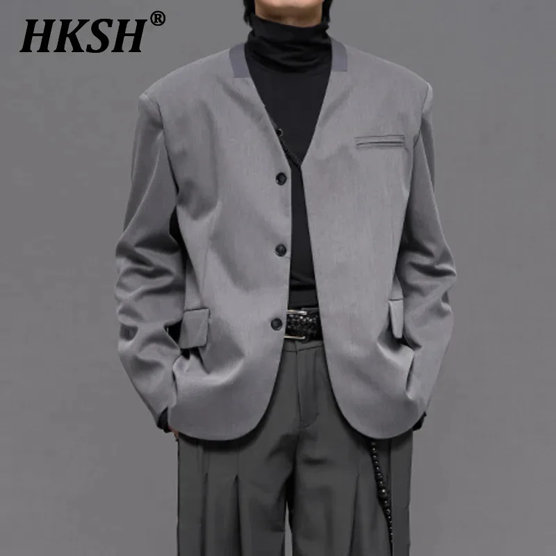 HKSH Designer's Niche Coat 2024 Autumn New Men's Tide Korean Loose Blazer Fashion British Minimalist Casual Chic Jackets HK3313