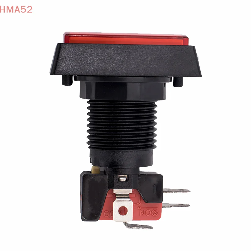 

1 шт., аркадная кнопка, 25 центральных красных кнопок для кредитных монет, игровые светодиодные прямоугольные кнопки с микропереключателем, 1 шт.