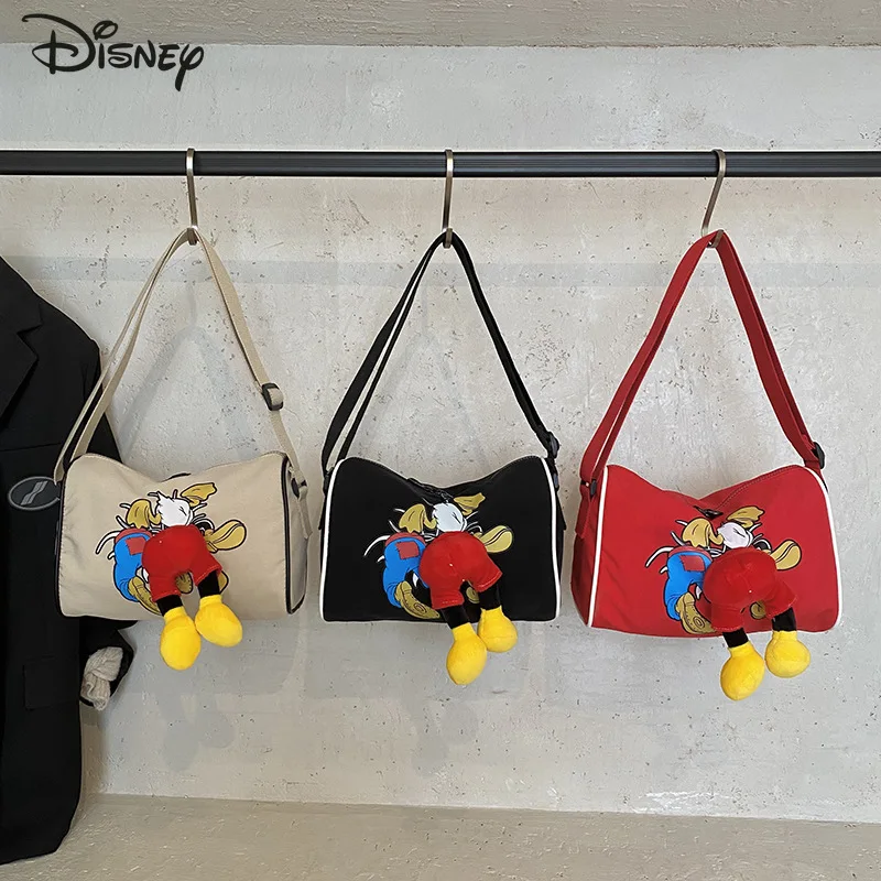 

Disney Mickey 2025 New Women's Handbag Fashion High Quality Women's Cross Shoulder Bag Cartoon Versatile 3D Doll Shopping Bag