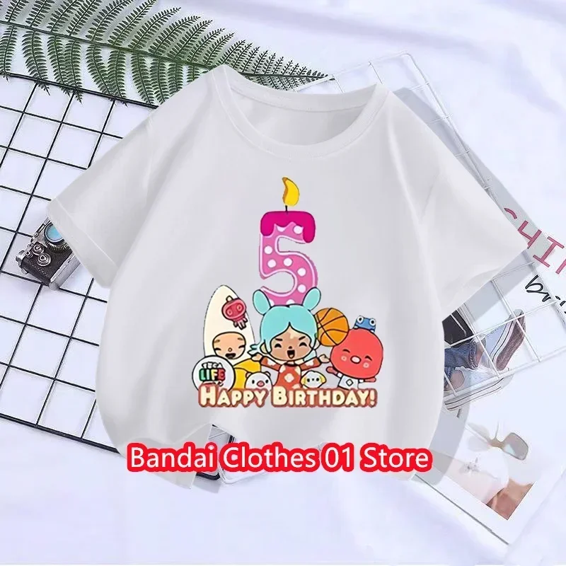 

Girls/Boys Clothes Game Toca Boca and Gacha Life World Cartoon Graphic Printed T-shirt Kids Comfy Versatile Summer Short Sleeve