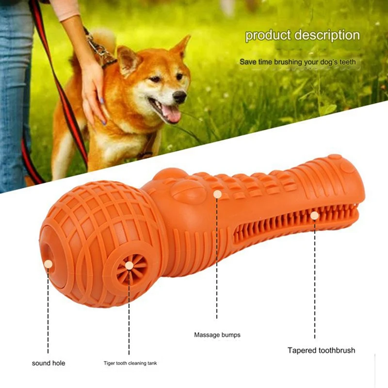 Bâton molaire crocodile pour chien, jouet qui ronge, simulation, brosse à dents, livres vocaux, orange