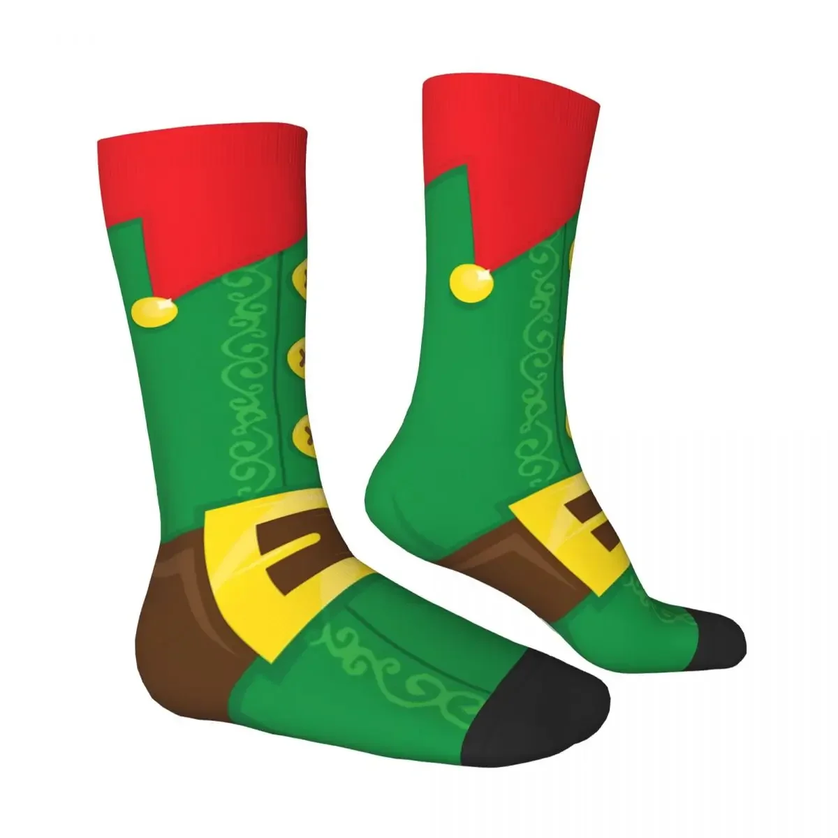 Hip Hop Retro Xmas Elf Belly Crazy Men's Socks Christmas Unisex Street Style Printed Funny Novelty Happy Crew Sock Boys Gift