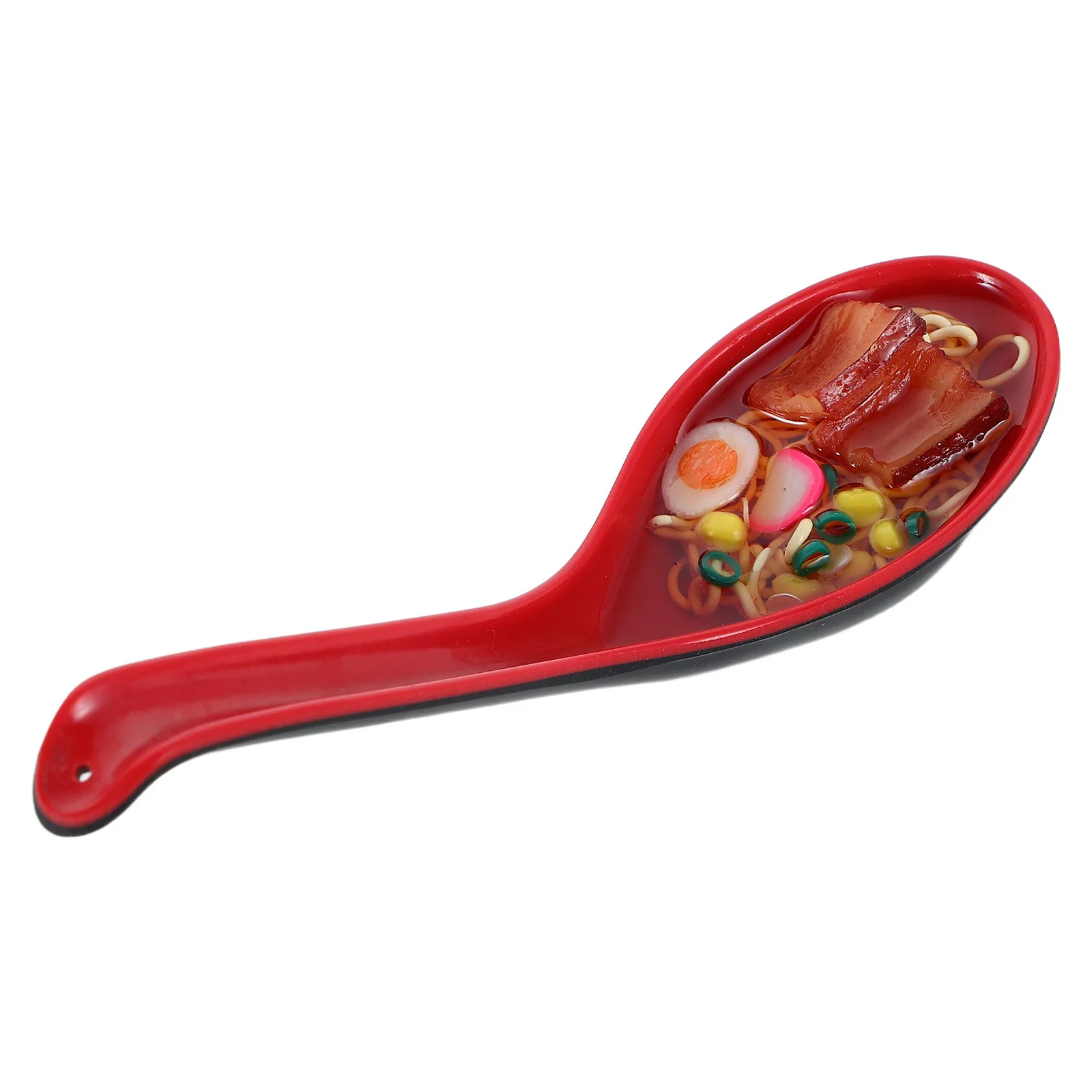 Set de simulación de comida de fideos de ternera estofados realistas con cuchara larga, perfecto para decoración de cocina y comedor, realista