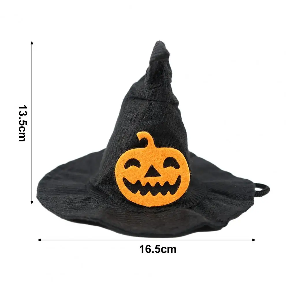 Halloween Pet Hat Dog Hat Spooky Halloween Dog Witch Hat Adjustable Lightweight Pet Headdress with Bat Pumpkin Design for Furry