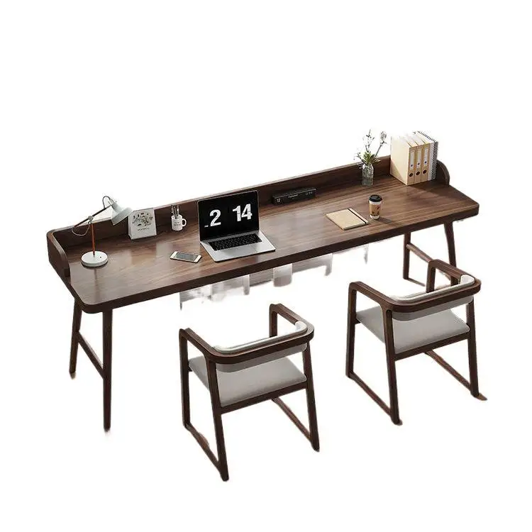 children's double solid wood desk bedroom long study table simple home computer office table and chair combination